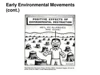 Early Environmental Movements (cont.)