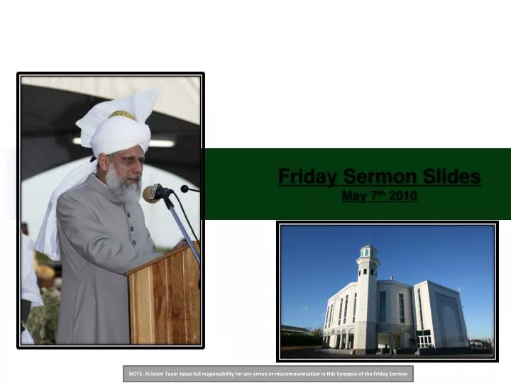friday sermon slides may 7 th 2010