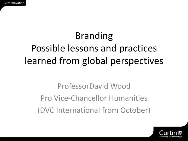 branding possible lessons and practices learned from global p erspectives