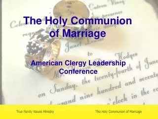 The Holy Communion of Marriage