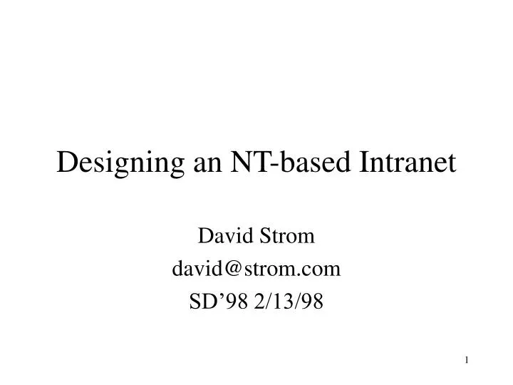 designing an nt based intranet