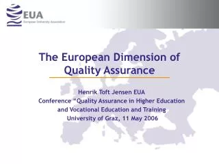 The European Dimension of Quality Assurance