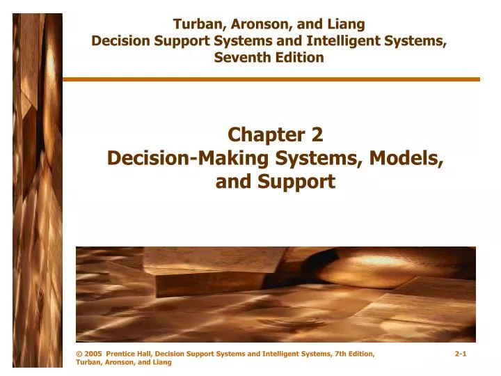 chapter 2 decision making systems models and support