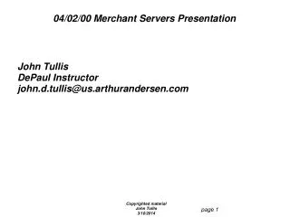 04/02/00 Merchant Servers Presentation