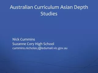 Australian Curriculum Asian Depth Studies