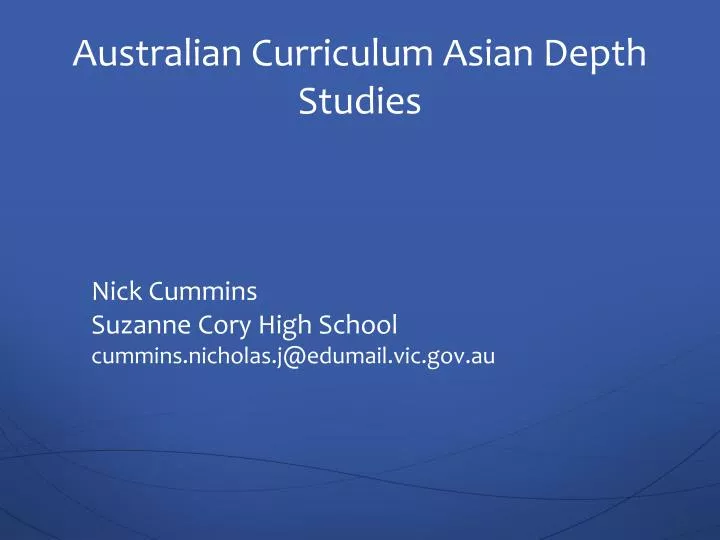 australian curriculum asian depth studies