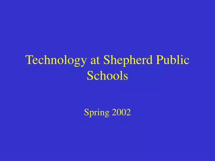 technology at shepherd public schools