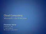 Cloud Computing Microsoft in the Enterprise - slide 1