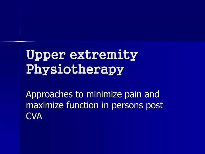 upper extremity physiotherapy