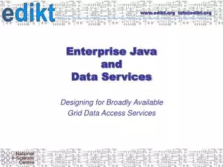 Enterprise Java and Data Services