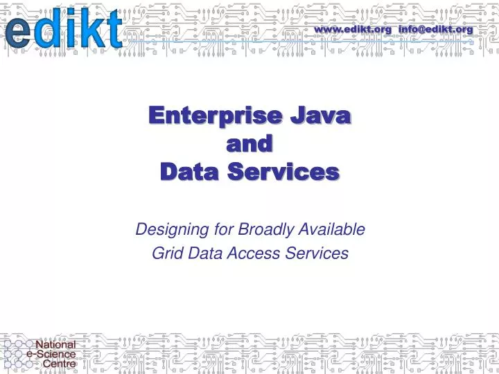 enterprise java and data services
