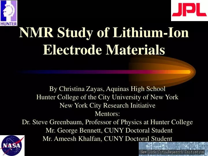 nmr study of lithium ion electrode materials