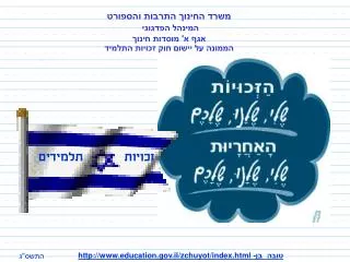 http://www.education.gov.il/zchuyot/index. html טובה בן- ארי