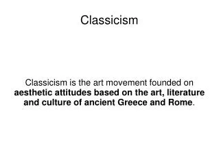 Classicism