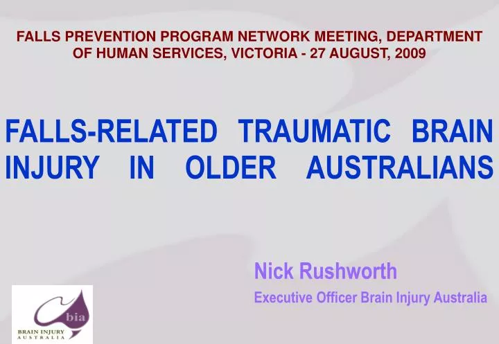 falls related traumatic brain injury in older australians