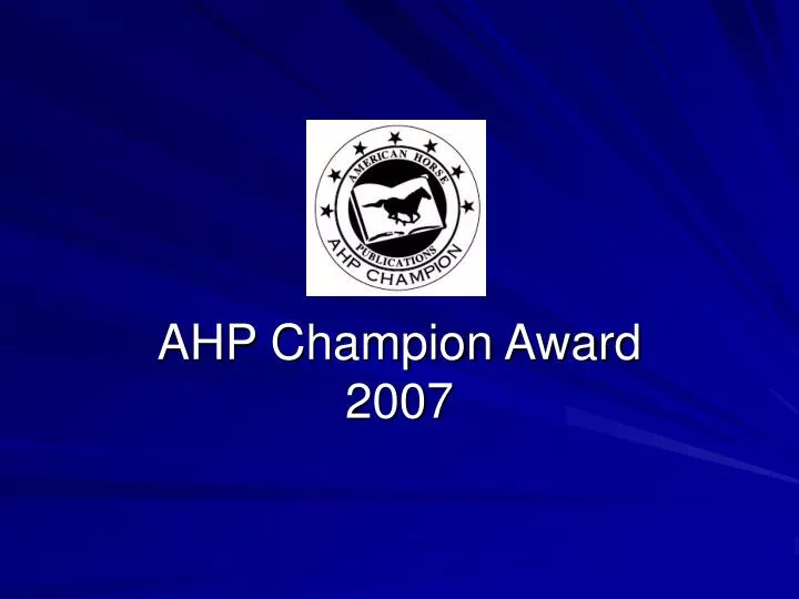 ahp champion award 2007