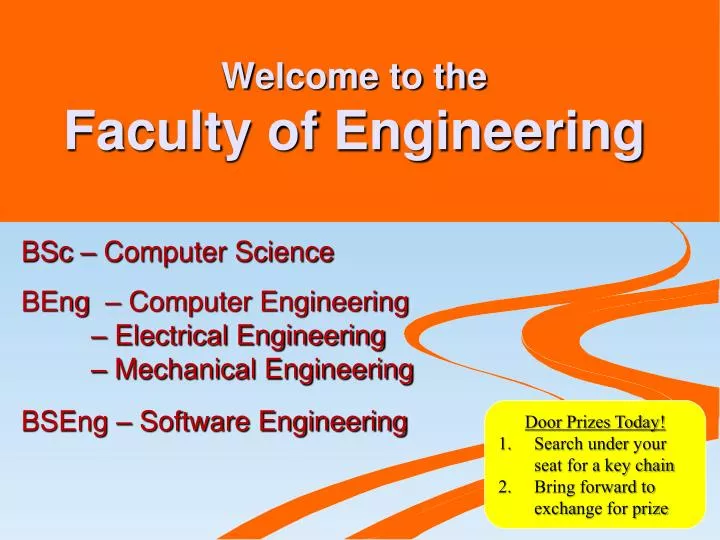 welcome to the faculty of engineering