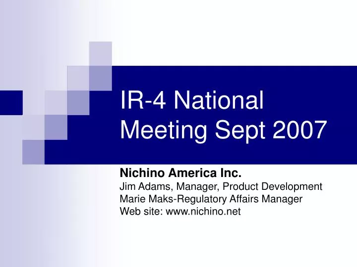ir 4 national meeting sept 2007