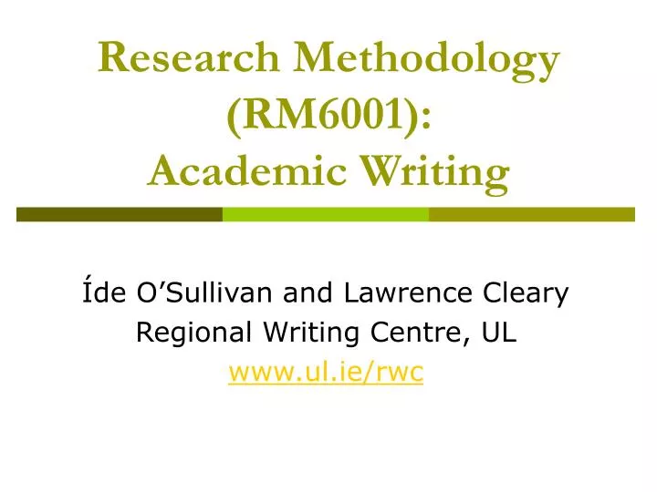 research methodology rm6001 academic writing