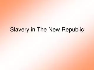 Slavery in The New Republic