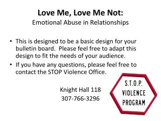 Love Me, Love Me Not: Emotional Abuse in Relationships