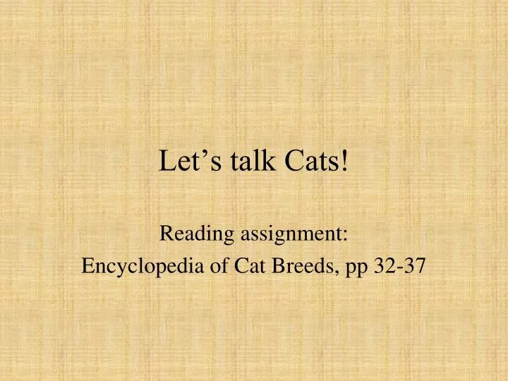 let s talk cats