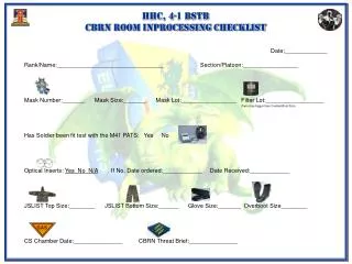 HHC, 4-1 BSTB CBRN Room inprocessing checklist