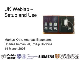UK Weblab – Setup and Use