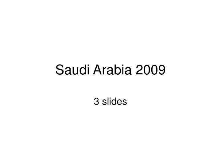 saudi arabia 2009