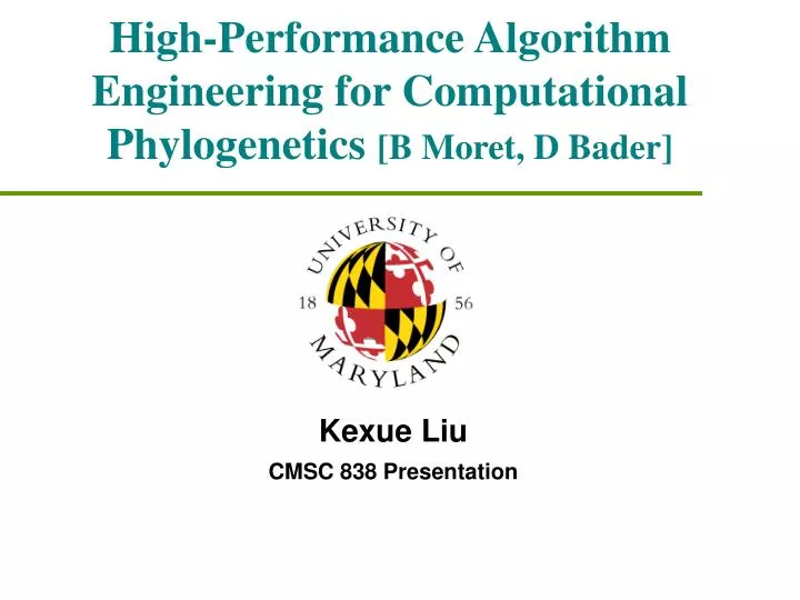 high performance algorithm engineering for computational phylogenetics b moret d bader