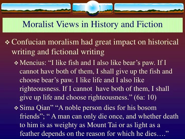 moralist views in history and fiction