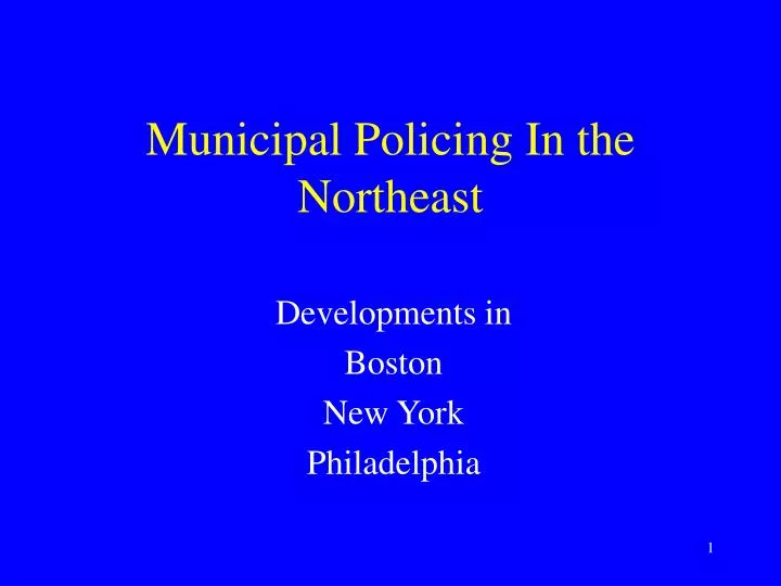 municipal policing in the northeast