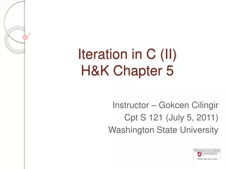 iteration in c ii h k chapter 5