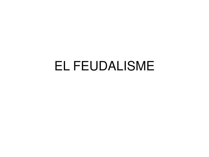 el feudalisme