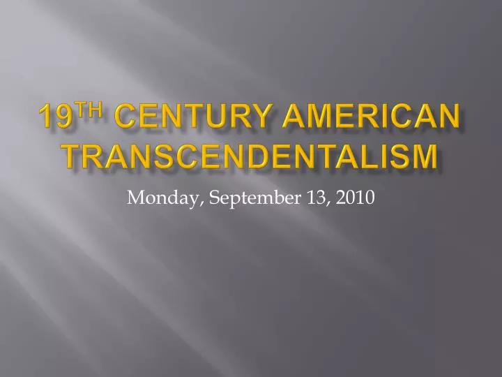 19 th century american transcendentalism