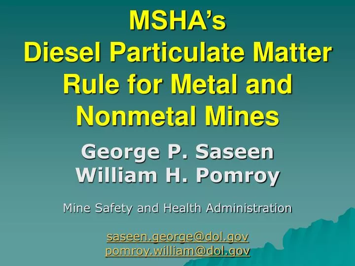 msha s diesel particulate matter rule for metal and nonmetal mines