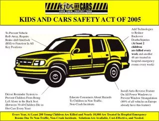 KIDS AND CARS SAFETY ACT OF 2005
