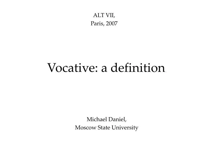vocative a definition