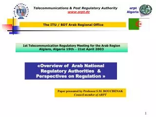 Telecommunications &amp; Post Regulatory Authority a rp t arpt.dz Alge