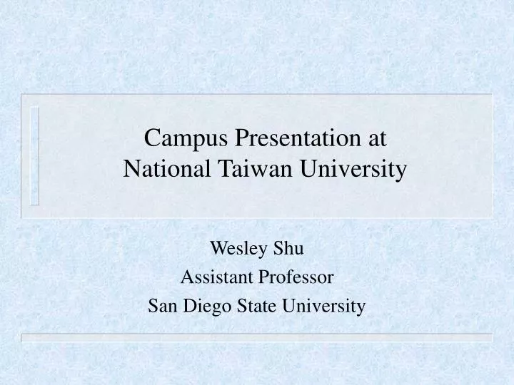 campus presentation at national taiwan university