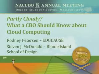 Partly Cloudy? What a CBO Should Know about Cloud Computing