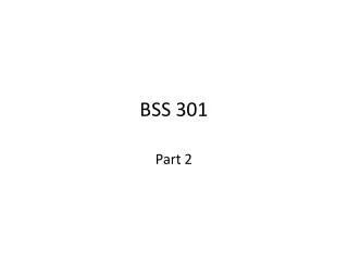 BSS 301