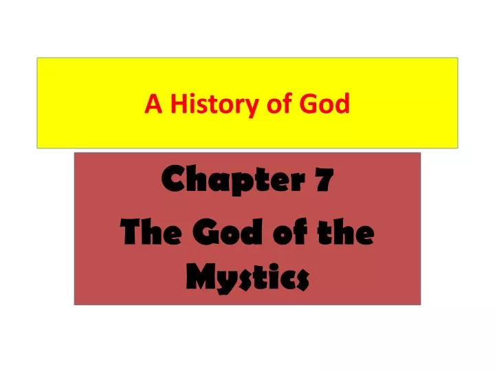 a history of god