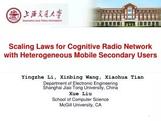 Scaling Laws for Cognitive Radio Network with Heterogeneous Mobile Secondary Users