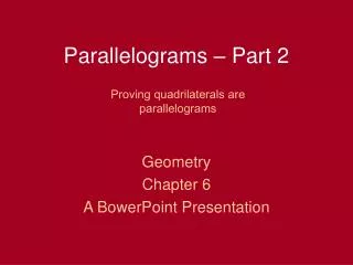 Parallelograms – Part 2