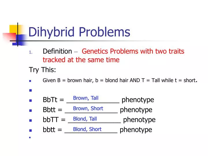 dihybrid problems