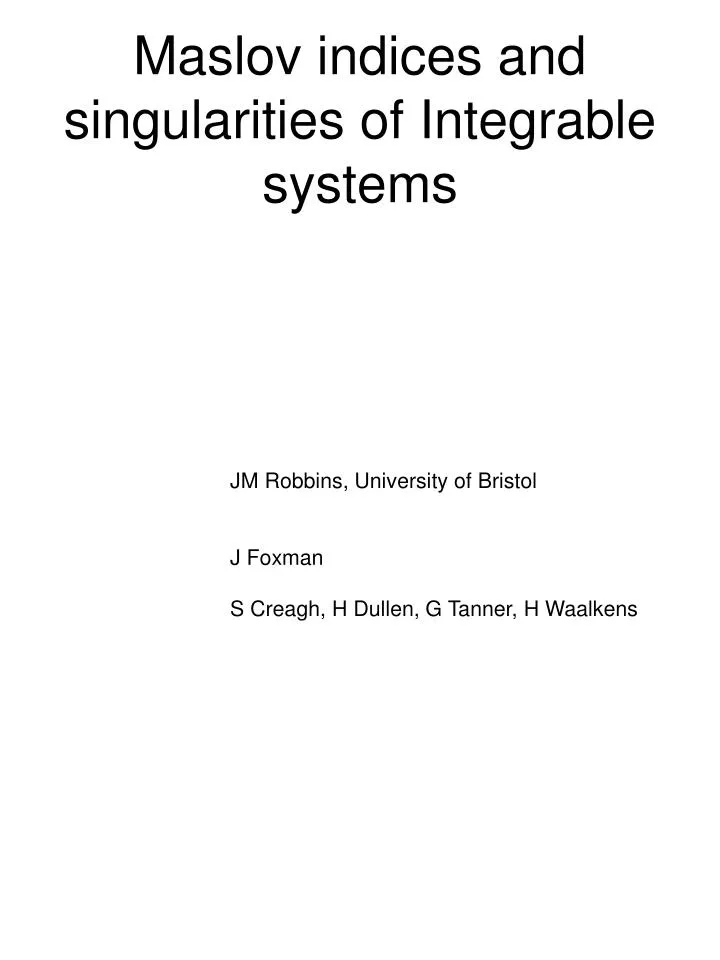 maslov indices and singularities of integrable systems