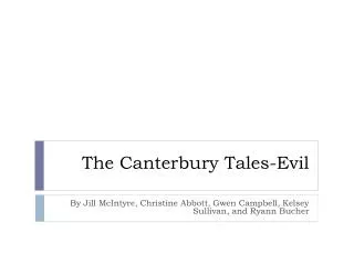 The Canterbury Tales-Evil