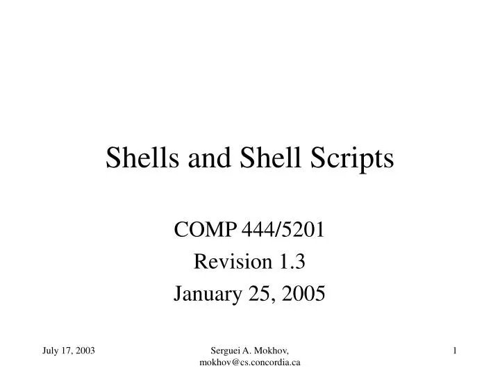 shells and shell scripts