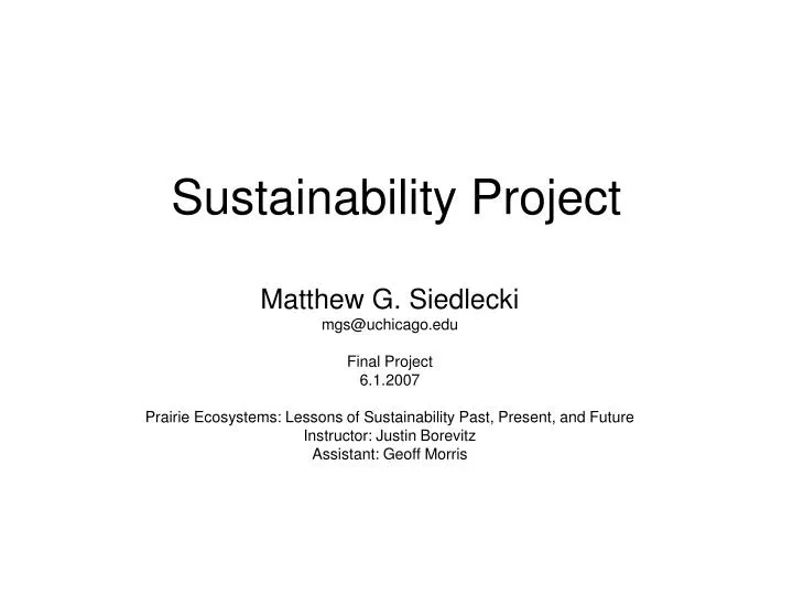 sustainability project